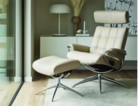 London Star Chair with Footstool Leather